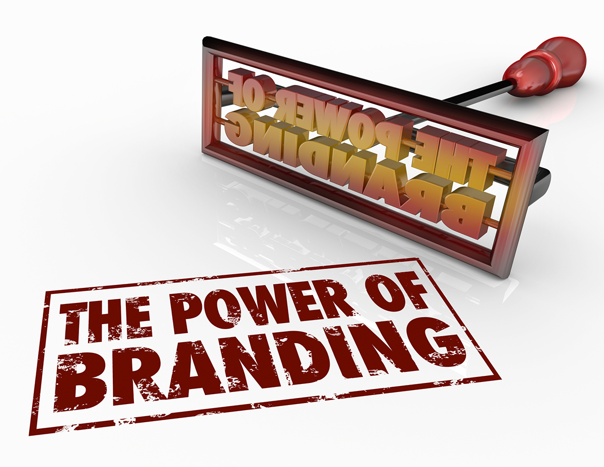 Clear and cohesive brand messaging: a stamp that reads "the power of branding"