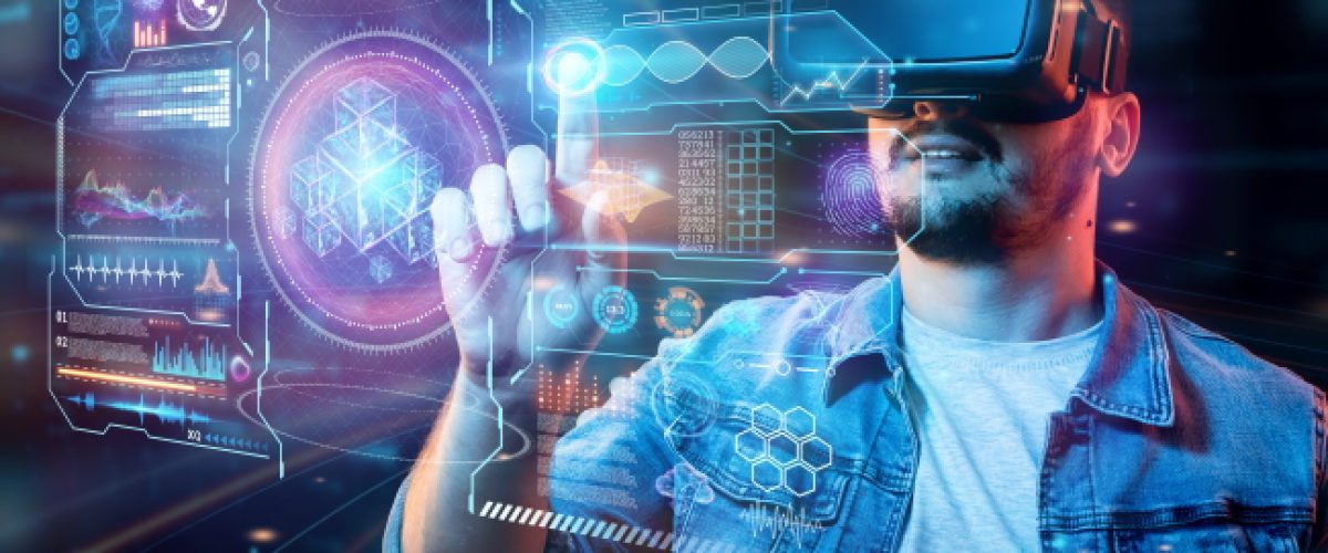 man playing virtual reality