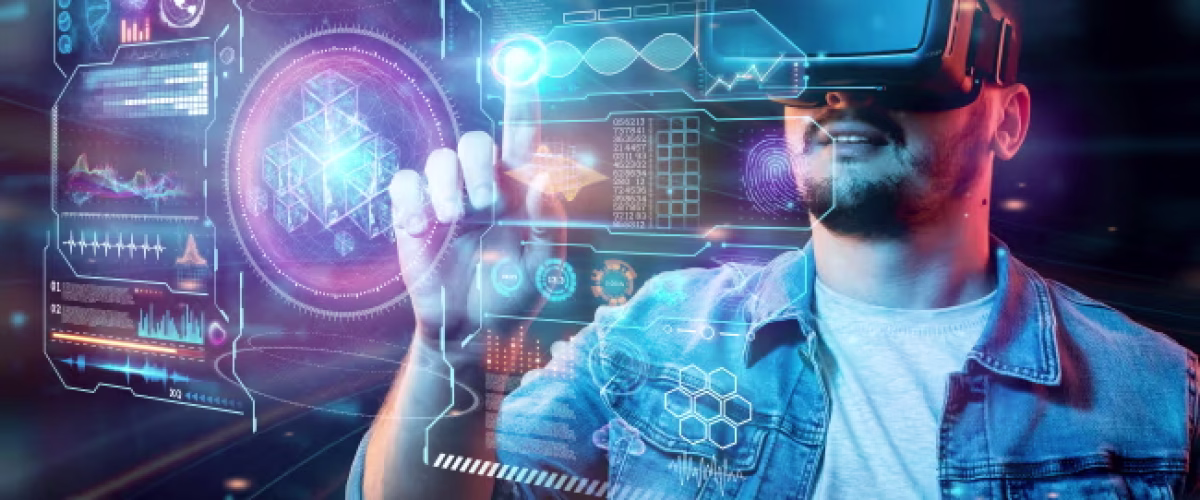 man playing virtual reality